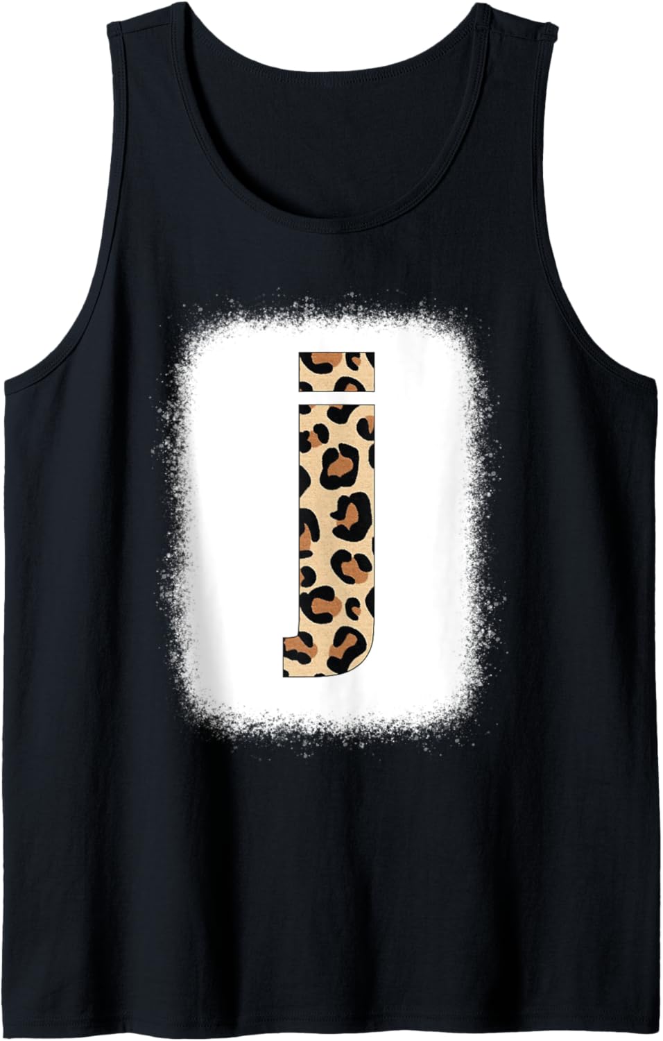 Cheetah Print Letter J Initial Letter J Leopard Bleached Tank Top Tank Top Viral TikTok Find Fan Favorite