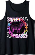 Cute Sheep 90s Nostalgia Rainbow Leopard Print Tropical Farm Tank Top Tank Top Premium Print Everyday Wear