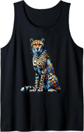 Polygon Art Cheetah Lover Wildlife Safari Zoo Cheetahs Tank Top Tank Top High Search Demand Everyday Wear
