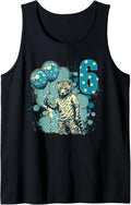 Happy 6th Birthday cheetah holding a bunch of balloons Tank Top Tank Top Premium Print Fan Favorite