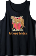 Just A Girl Who Loves Cheetahs Womens Leopard Print Cheetah Tank Top Tank Top Premium Print Everyday Wear