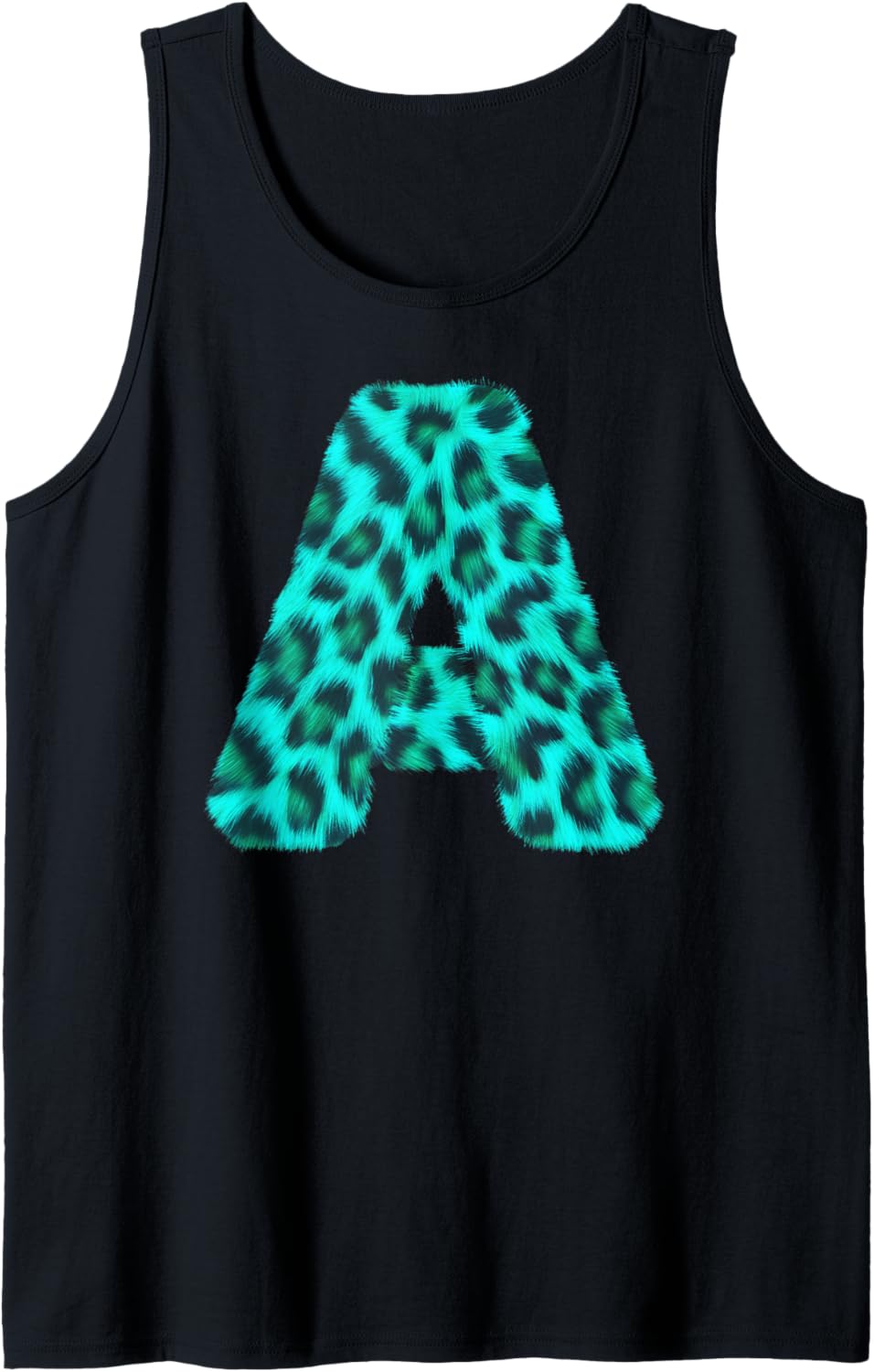 Letter A Cheetah Leopard Print Blue Initial Zebra Matching Tank Top Tank Top Comfort Fit Gift Ready