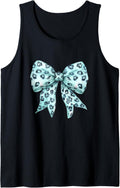 Blue Cheetah Leopard Coquette Bow Kawaii Tee Tank Top Tank Top Premium Print Gift Ready