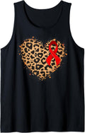 Cheetah Leopard Heart Girls animal Print Aids Day Ribbon Red Tank Top Tank Top Viral TikTok Find Best Seller Look