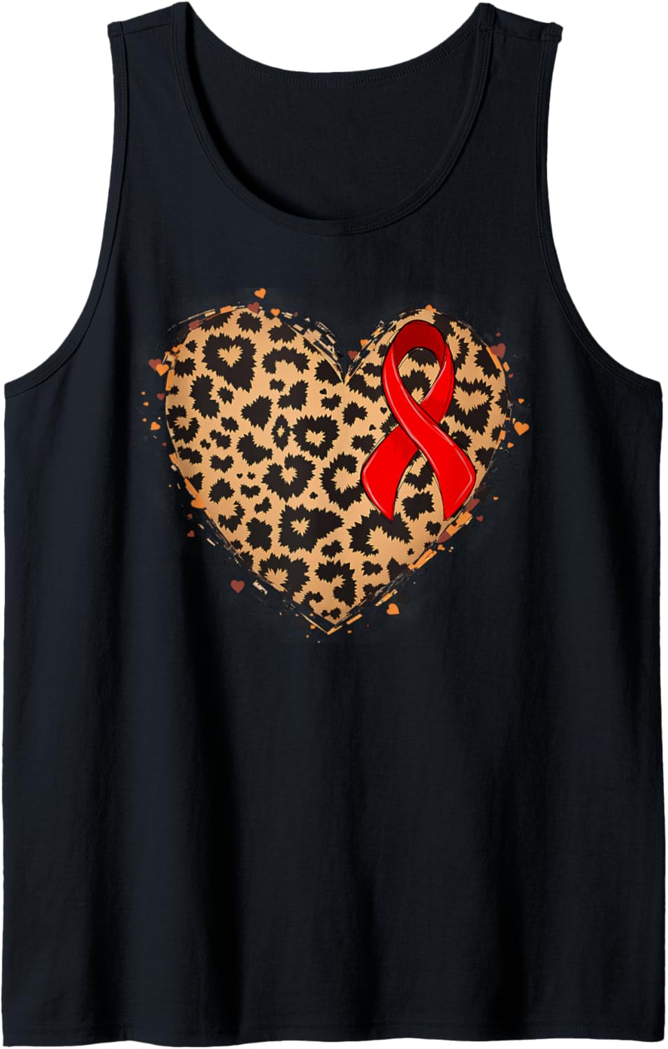 Cheetah Leopard Heart Girls animal Print Aids Day Ribbon Red Tank Top Tank Top Viral TikTok Find Best Seller Look