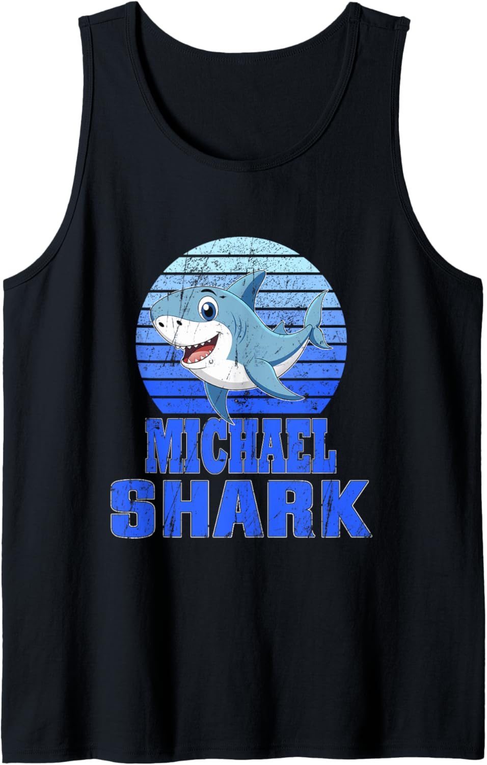 MICHAEL Shark Family Reunion Squad First Last Name Tank Top Tank Top | Viral Streetwear Style