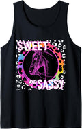 Cute Horse 90s Nostalgia Rainbow Leopard Print Tropical Tank Top Tank Top Premium Print US Top Pick