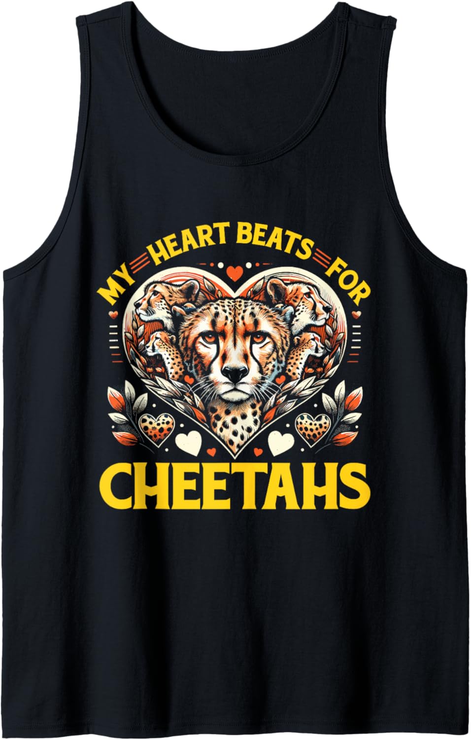My Heart Beats For Cheetahs Tank Top Tank Top Streetwear Style Hot Right Now
