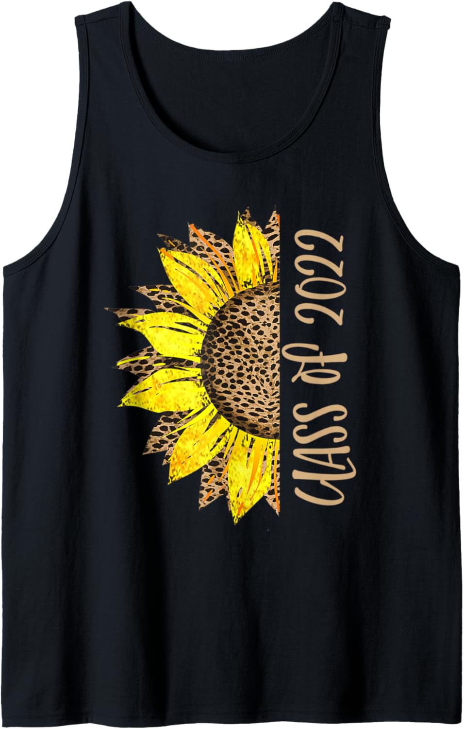 Class of 2022 Senior Leopard Print Cheetah Half Sunflower Tank Top Tank Top Premium Print Hot Right Now
