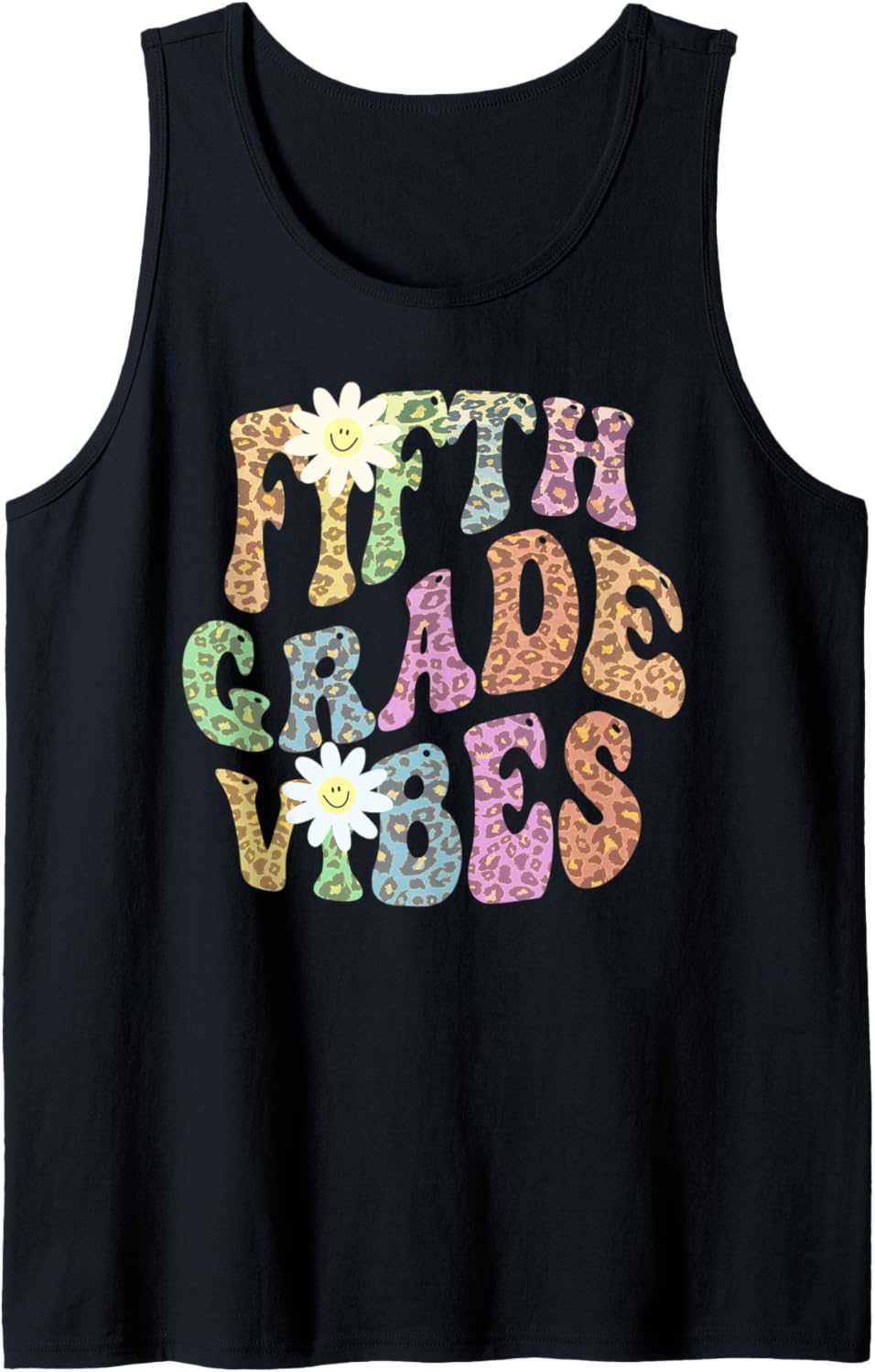 Groovy FIFTH GRADE VIBES Teacher Leopard Print 5th Gr Retro Tank Top Tank Top Viral TikTok Find Fan Favorite