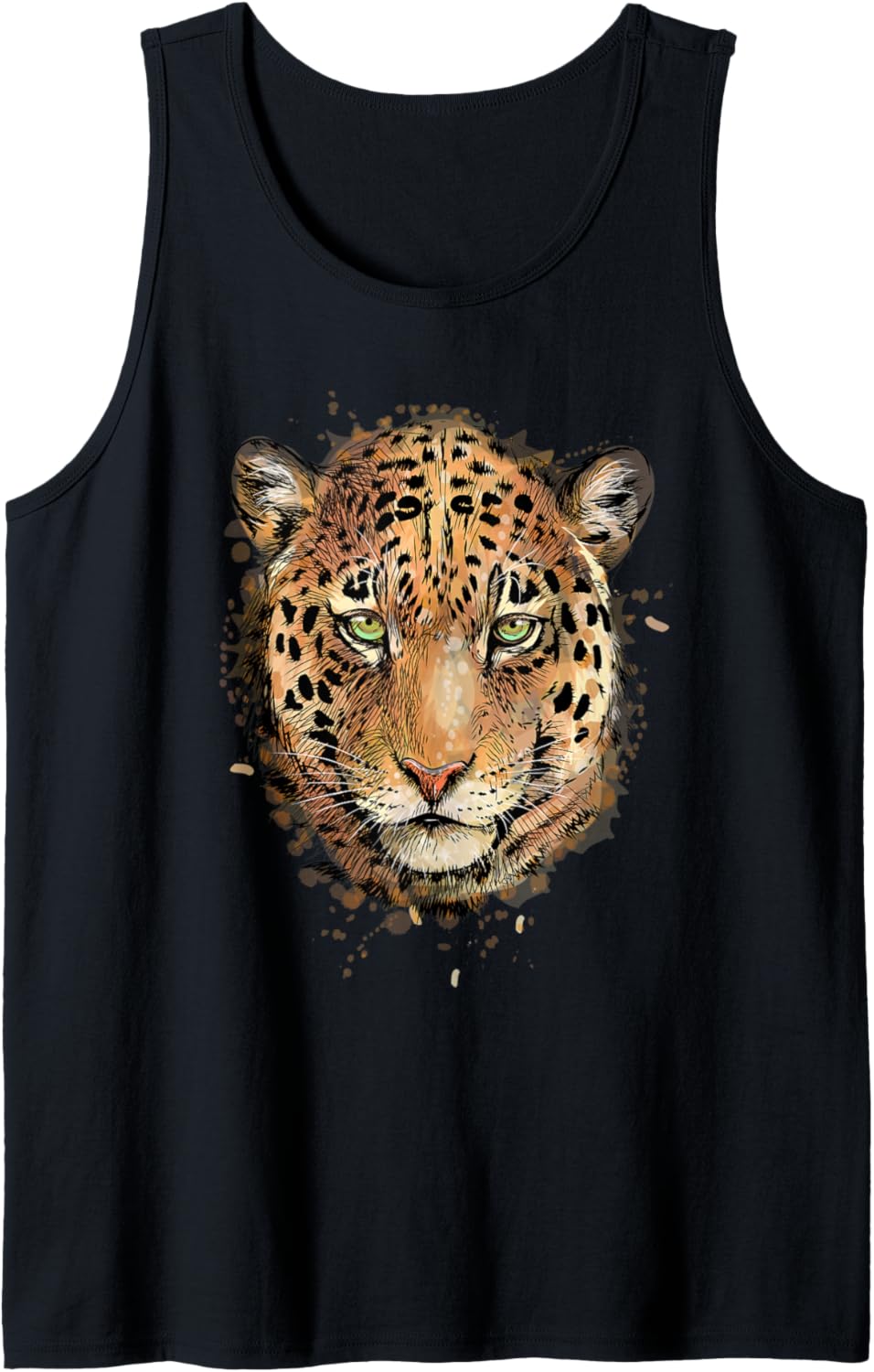Leopard Cheetah Jaguar Head Watercolor Animal Gift Tank Top Tank Top Streetwear Style Fan Favorite