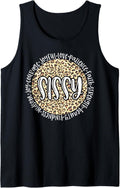 SISSY Cheetah Leopard Print Circle Love Patience Black Tank Top Tank Top Streetwear Style Hot Right Now