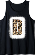 Cheetah Print Letter D Initial Letter D Leopard Bleached Tank Top Tank Top Comfort Fit Fan Favorite