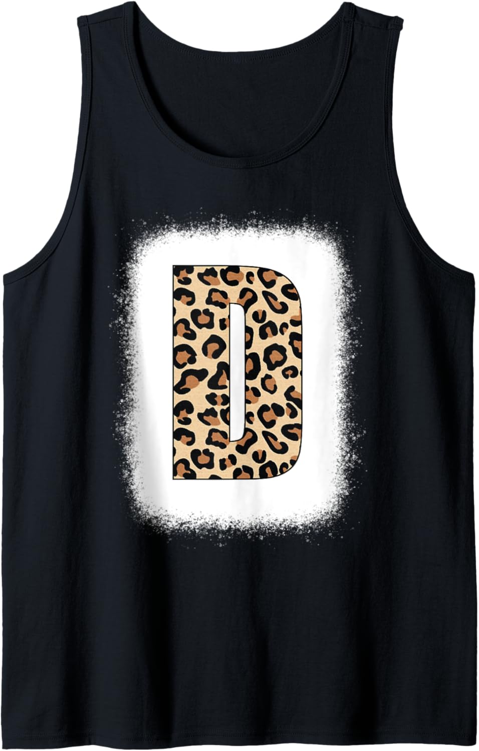 Cheetah Print Letter D Initial Letter D Leopard Bleached Tank Top Tank Top Comfort Fit Fan Favorite