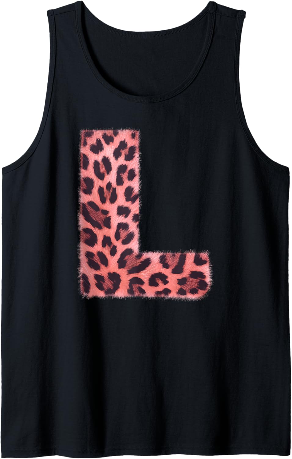 Letter L Cheetah Leopard Print Pink Initial Zebra Matching Tank Top Tank Top Streetwear Style Hot Right Now