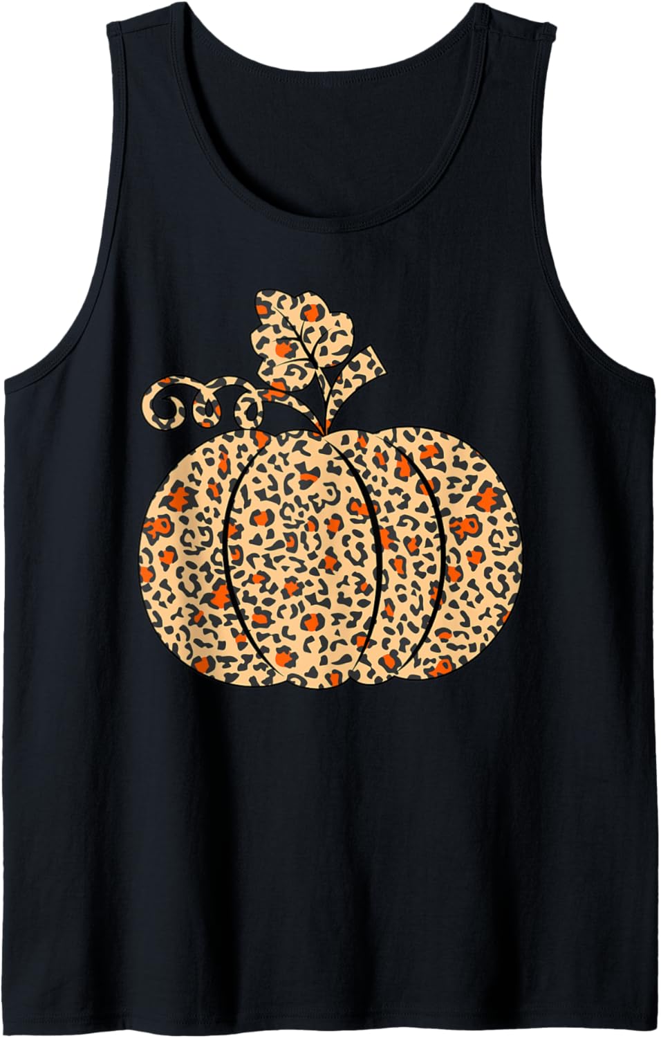 Leopard or Cheetah Print Pumpkin Halloween Thanksgiving Fall Tank Top Tank Top Premium Print US Top Pick