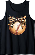 Cute Leopard Cheetah Print Ribbon Bow Baseball Mom Sister Tank Top Tank Top Viral TikTok Find Best Seller Look