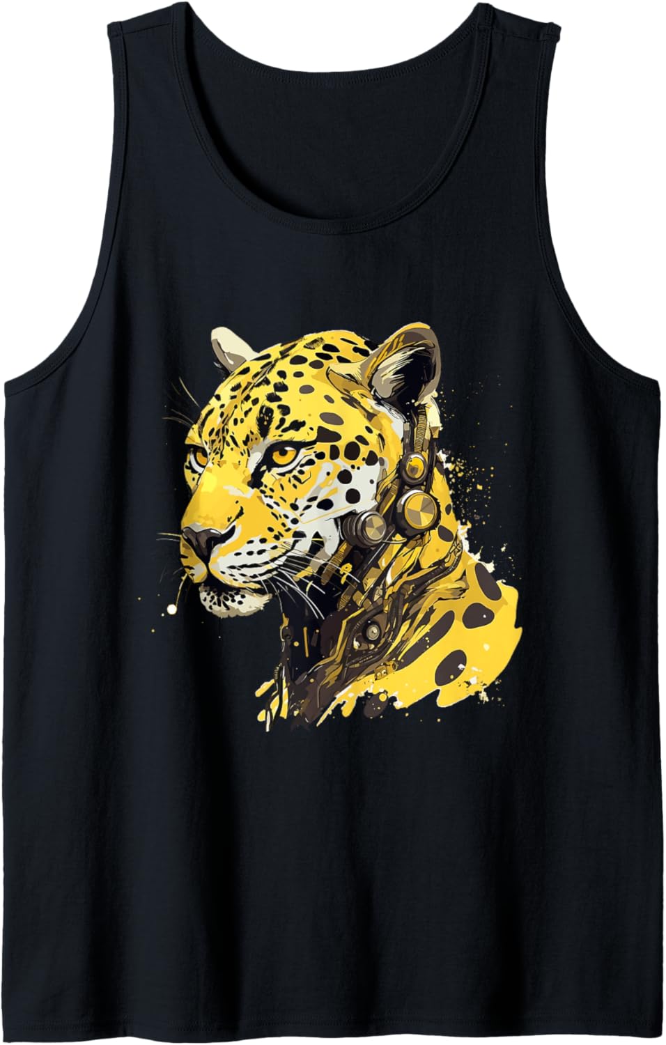 Cyberpunk Leopard Mechanic Wild Cat Cheetah Robot Tank Top Tank Top Trending US US Top Pick