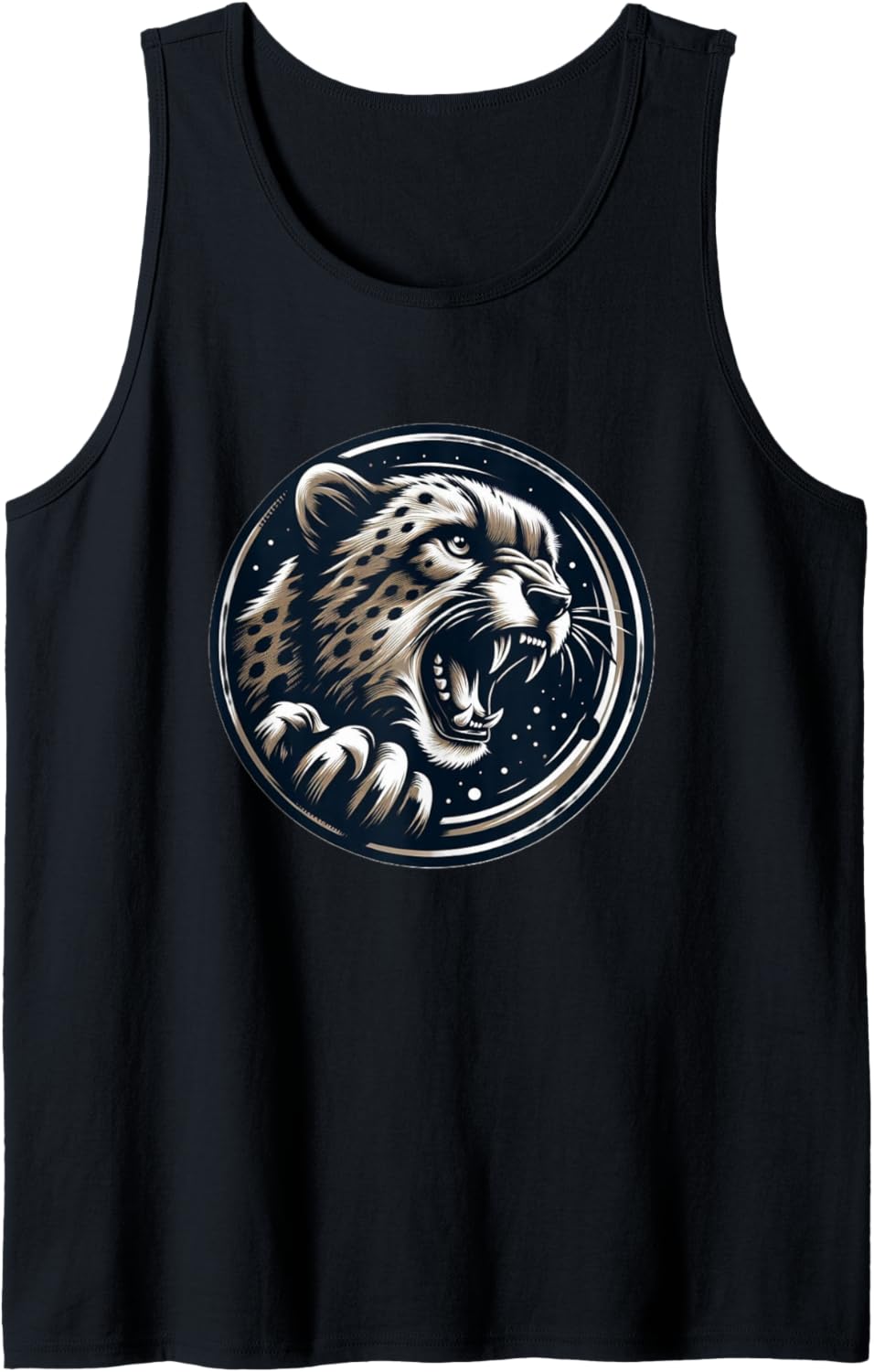 Angry Cheetah Cat Face With Paw Logo Wild Safari Animals Tank Top Tank Top Premium Print Fan Favorite
