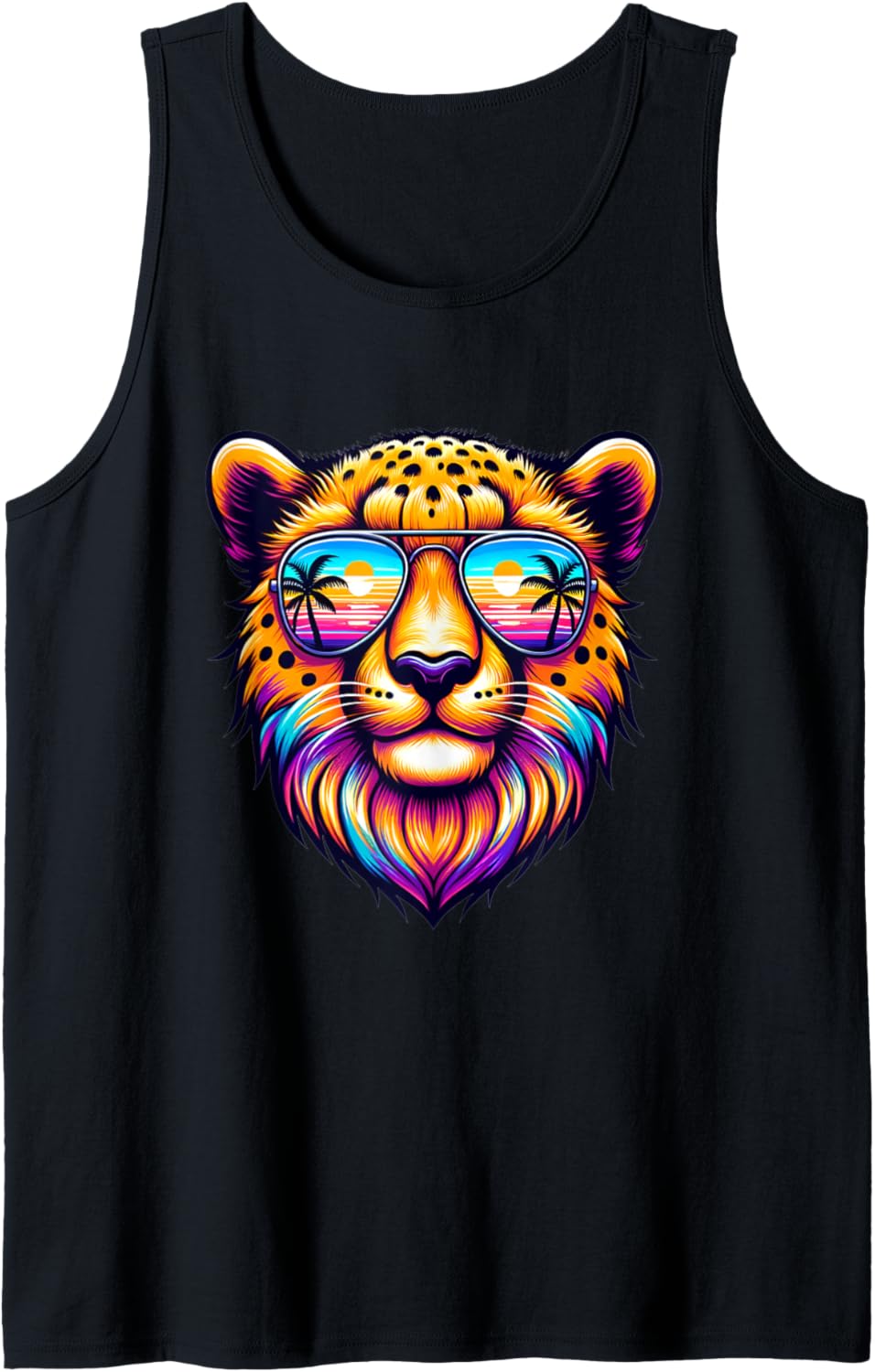 Head Cheetah Retro Vintage Face Birthday Halloween Vacation Tank Top Tank Top High Search Demand US Top Pick