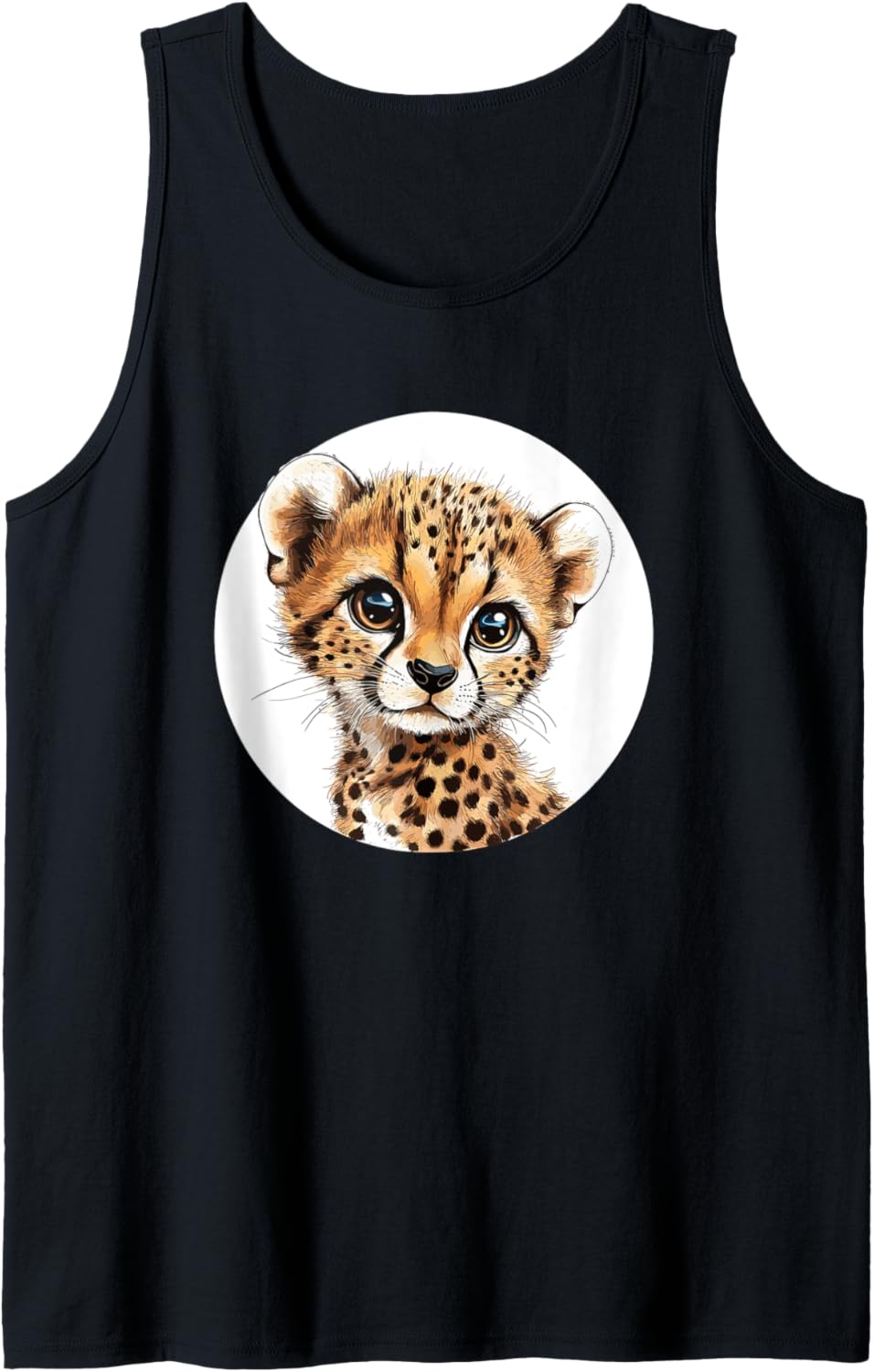 Cute Cheetah Cub Illustration Animal Art Tank Top Tank Top Trending US Hot Right Now