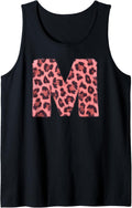 Letter M Cheetah Leopard Print Pink Initial Zebra Matching Tank Top Tank Top Trending US Best Seller Look