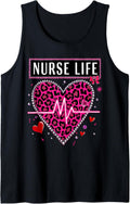 Nurse Life u2013 Cheetah Print Fierce Compassionate Heartbeat Tank Top Tank Top Comfort Fit Hot Right Now