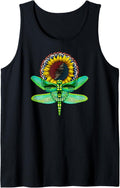 Sunflower and Dragonfly Skull Art Tribute to Michael Everett Tank Top Tank Top | Trending 2025