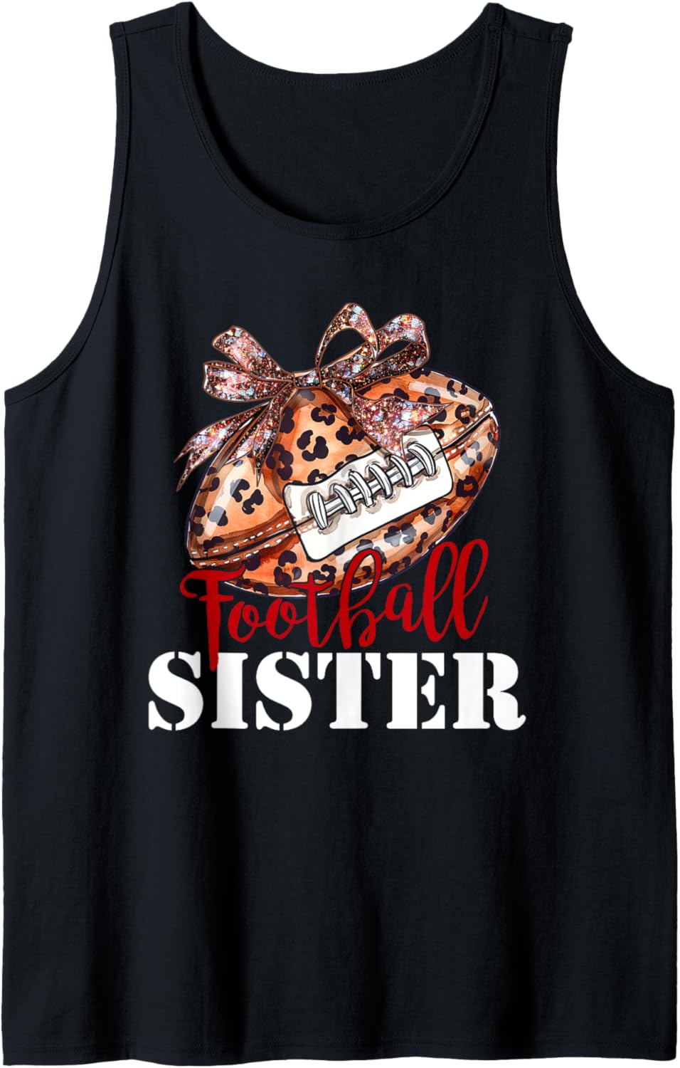 Leopard Cheetah Print Football Sister Cute Game Day Girl Kid Tank Top Tank Top Trending US Hot Right Now