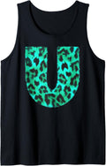 Letter U Cheetah Leopard Print BlueInitial Zebra Matching Tank Top Tank Top Trending US Best Seller Look