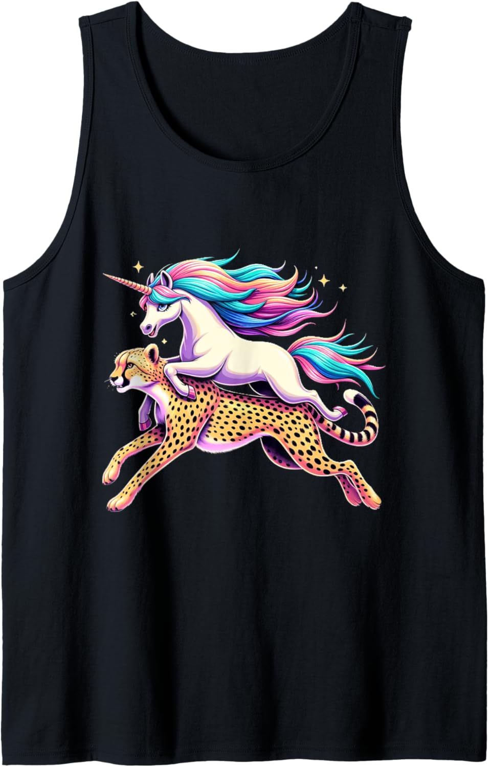 Unicorn Riding Cheetah Boys Girls Men Women Kids Rainbow Tank Top Tank Top Streetwear Style Fan Favorite