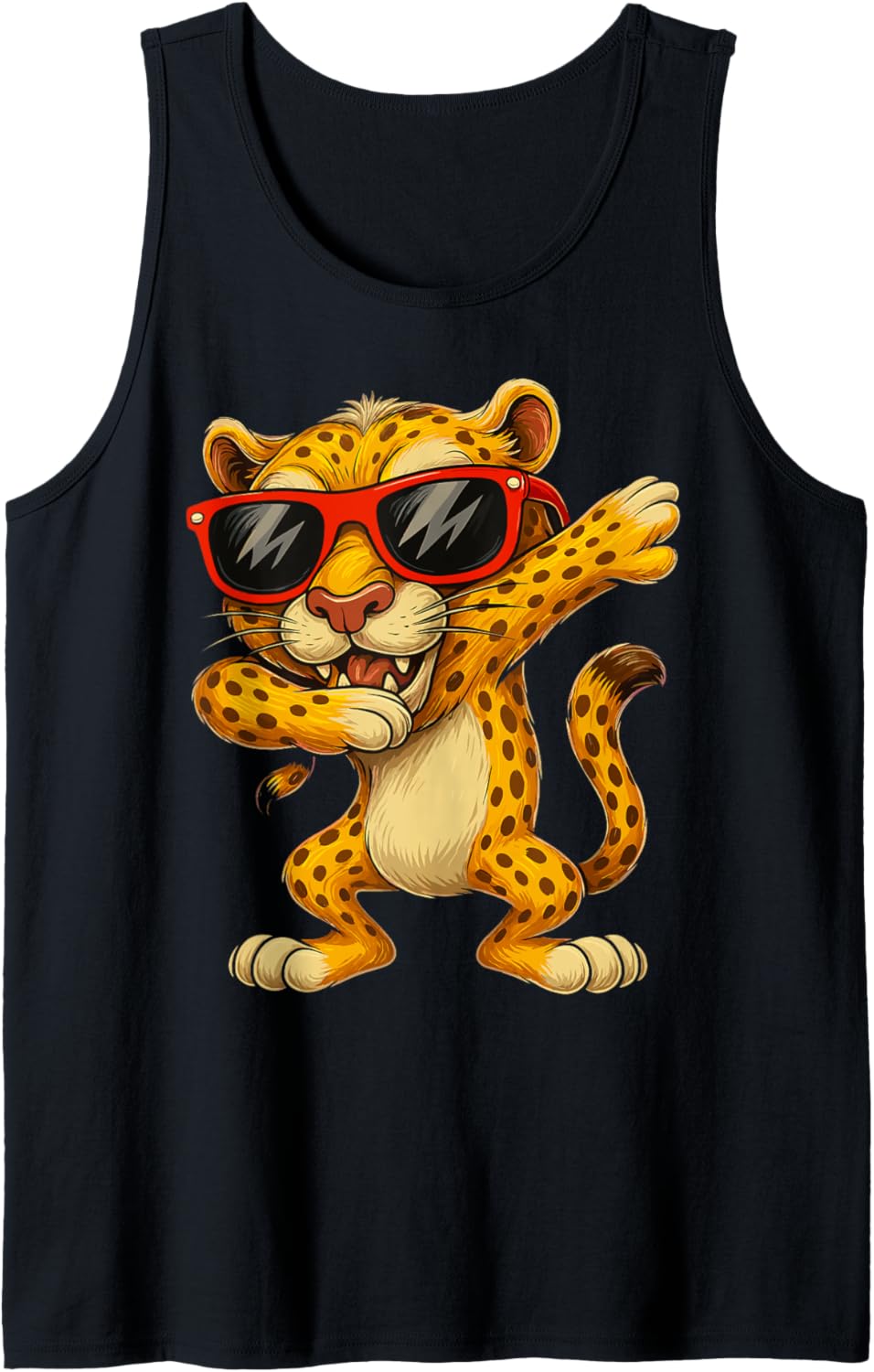 Funny Dabbing Cheetah Cool Cartoon Animal Meme Tank Top Tank Top High Search Demand Gift Ready
