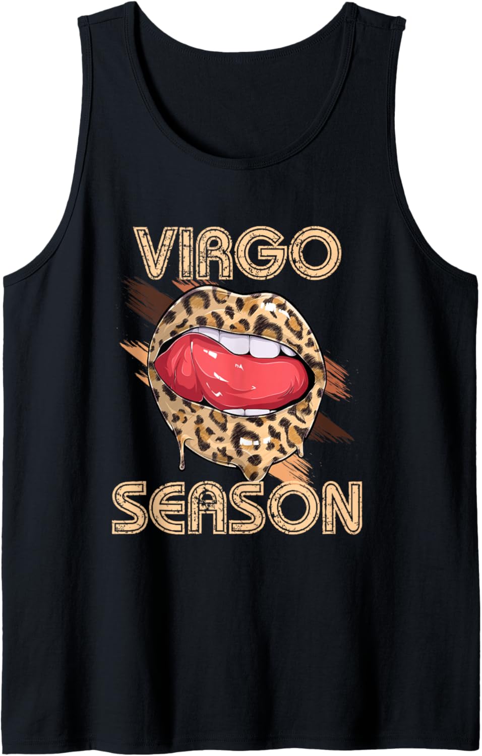 Virgo Season Leopard Cheetah Lips Tank Top Tank Top Streetwear Style US Top Pick