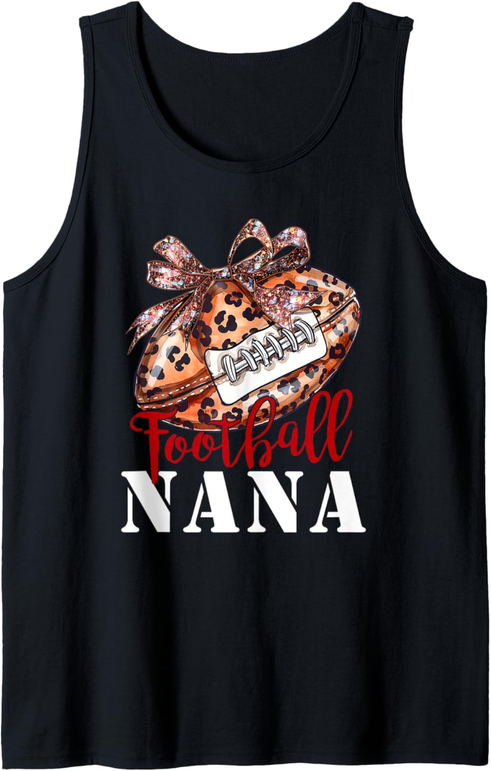 Leopard Cheetah Print Football Nana Mom Cute Game Day Women Tank Top Tank Top Trending US Best Seller Look