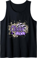 Cheer Mom Shirt Megaphone Purple Leopard Cheetah Print Tank Top Tank Top Trending US Everyday Wear
