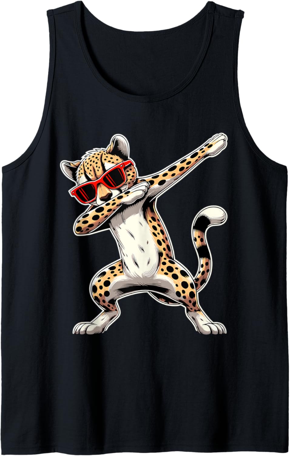 Dabbing Cheetah Sunglasses Animal Cheetah Tank Top Tank Top Viral TikTok Find Hot Right Now