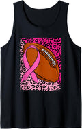 Football Pink Awareness Ribbon Breast Cancer Cheetah Print Tank Top Tank Top Trending US Gift Ready