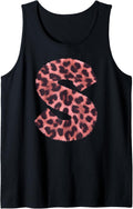 Letter S Cheetah Leopard Print Pink Initial Zebra Matching Tank Top Tank Top Comfort Fit US Top Pick