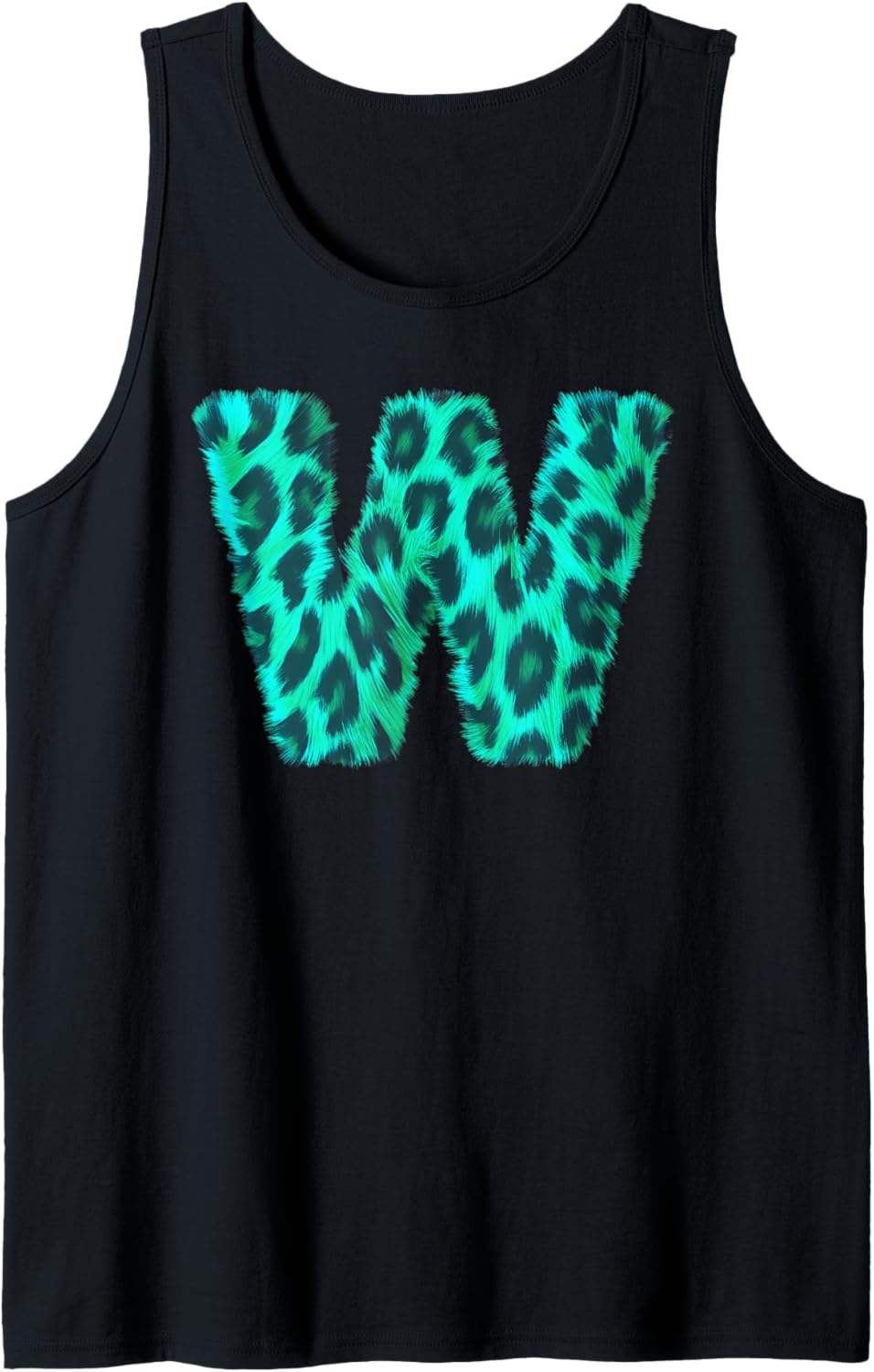 Letter W Cheetah Leopard Print Blue Initial Zebra Matching Tank Top Tank Top Viral TikTok Find Hot Right Now