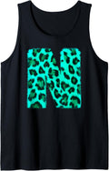 Letter N Cheetah Leopard Print Blue Initial Zebra Matching Tank Top Tank Top Premium Print Gift Ready