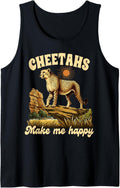 Cheetah Lover Wild Animal Zoologist Cheetahs Makes Me Happy Tank Top Tank Top Comfort Fit Best Seller Look