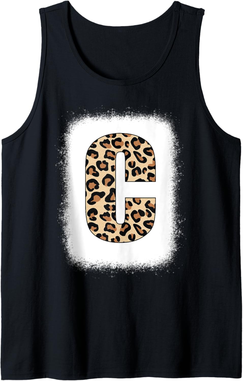 Cheetah Print Letter C Initial Letter C Leopard Bleached Tank Top Tank Top Premium Print Hot Right Now