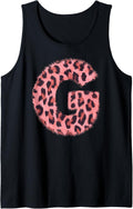 Letter G Cheetah Leopard Print Pink Initial Zebra Matching Tank Top Tank Top Comfort Fit Gift Ready