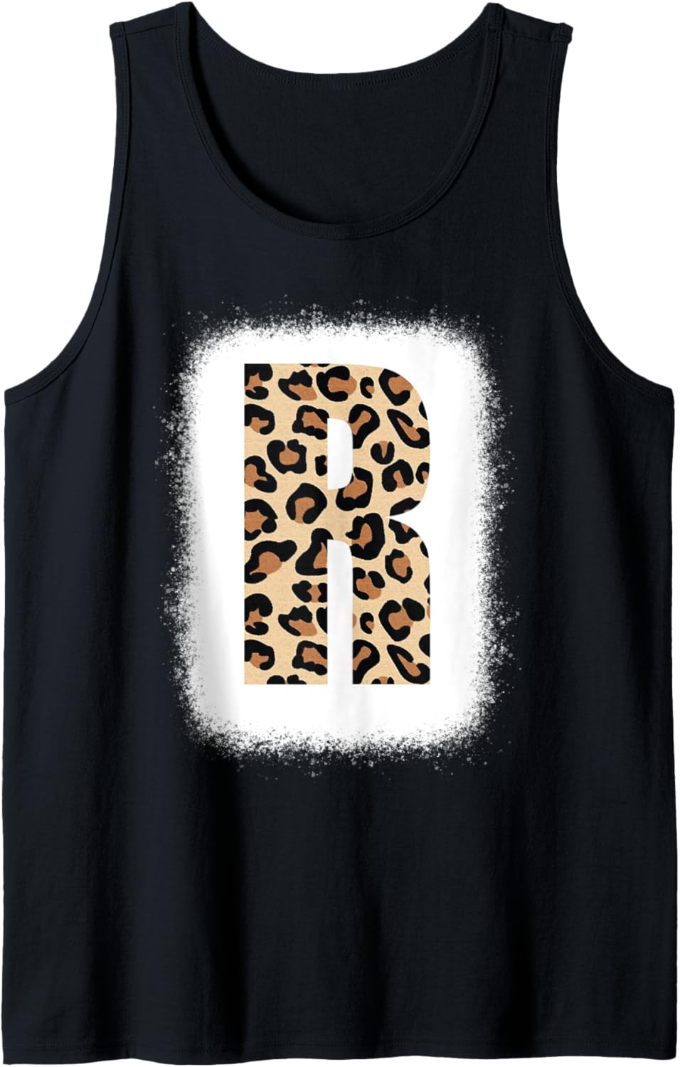 Cheetah Print Letter R Initial Letter R Leopard Bleached Tank Top Tank Top Premium Print Hot Right Now