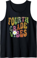 Groovy FOURTH GRADE VIBES Teacher Leopard Print 4th Gr Retro Tank Top Tank Top Viral TikTok Find Hot Right Now