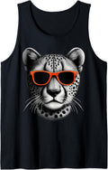 Cool Cheetah Wearing Sunglasses Graphic Art Tank Top Tank Top Viral TikTok Find Gift Ready