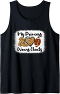 My Princess Wears Cleats Football Mom Leopard Football girl Tank Top Tank Top Trending US Gift Ready