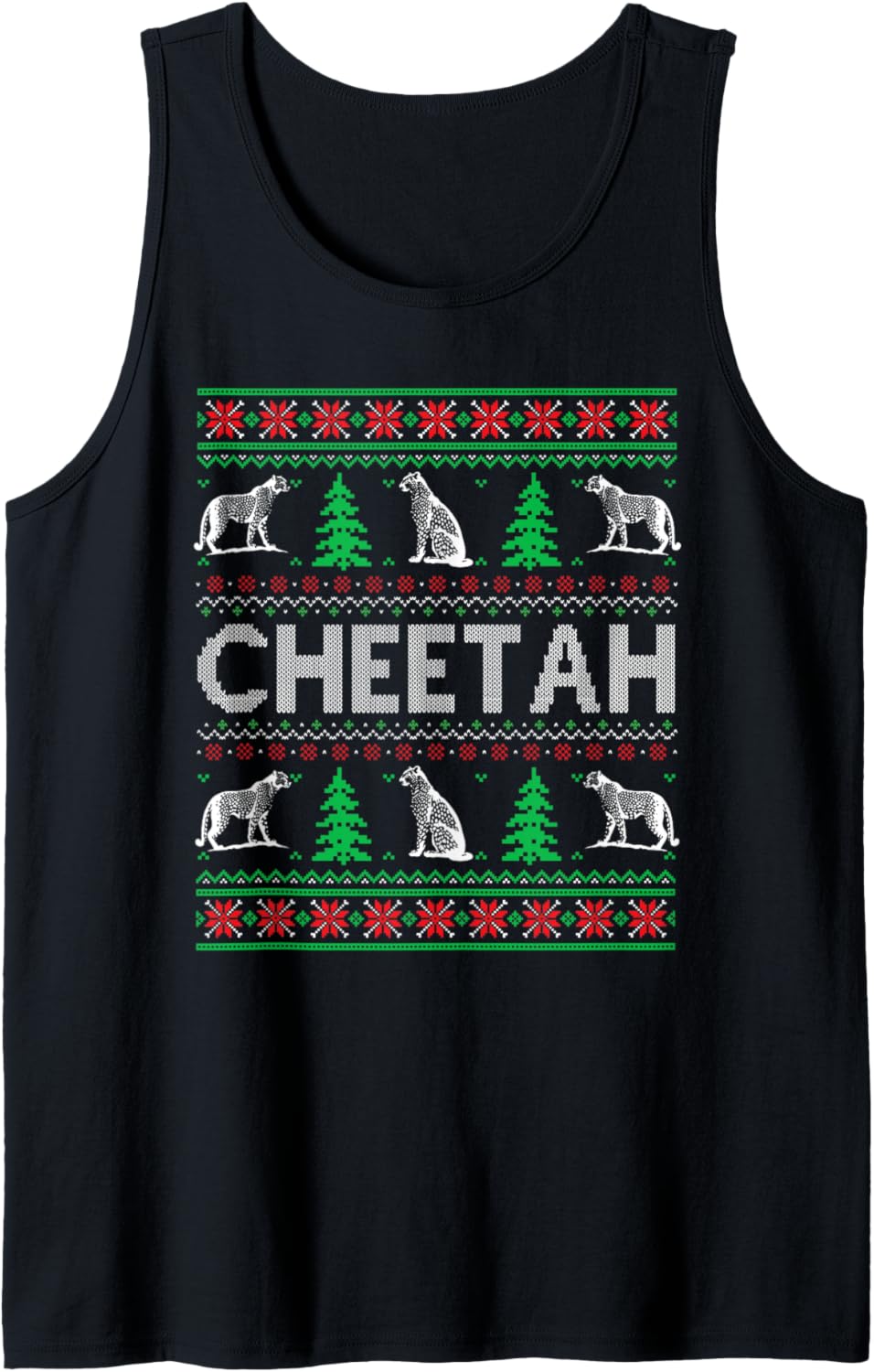Ugly Christmas Sweaters Matching Design Cheetah Holiday Tank Top Sweater Viral TikTok Find US Top Pick