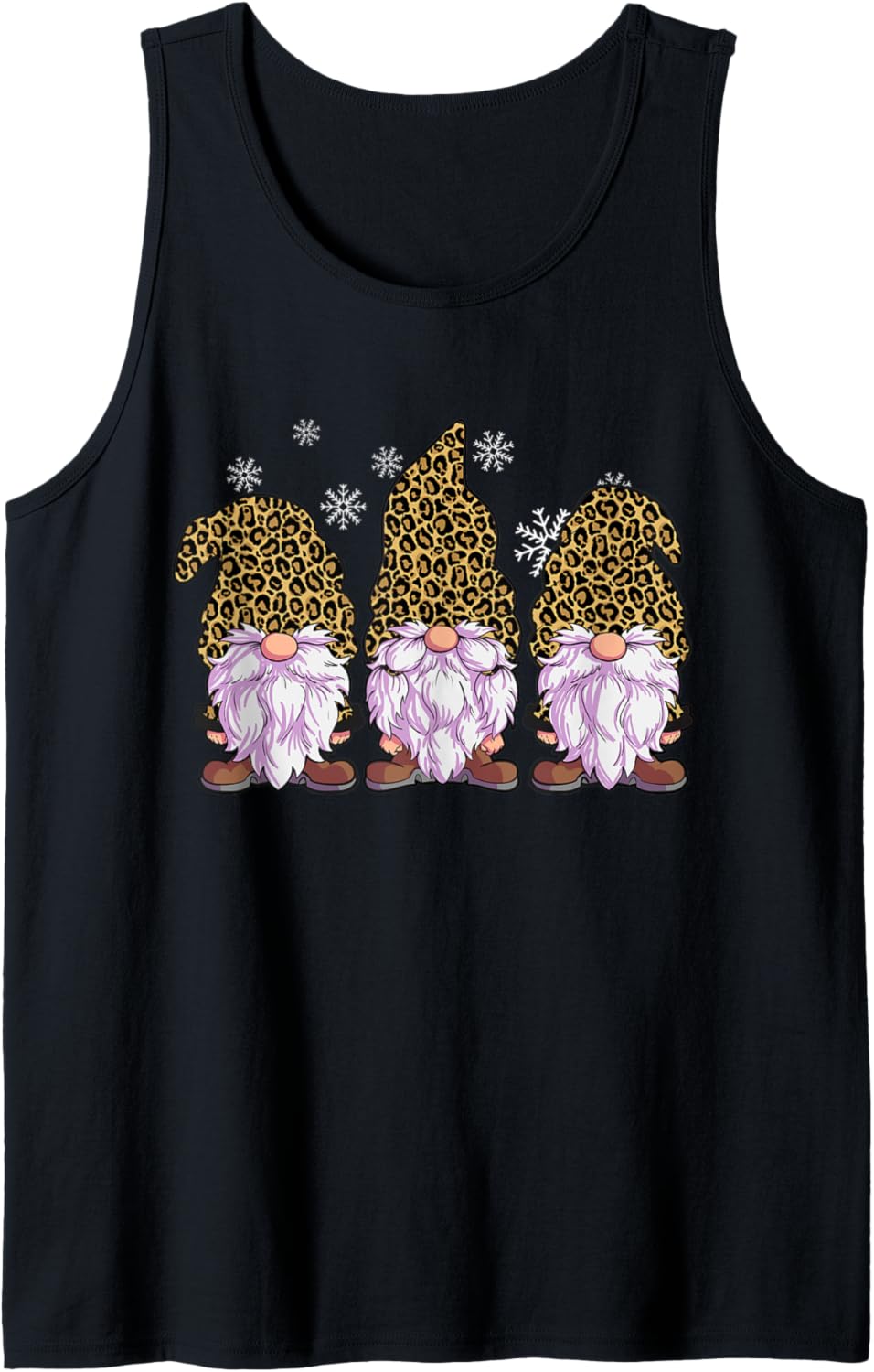 Three Gnomes Shirt Men Women Leopard Print Christmas Cheetah Tank Top Tank Top High Search Demand Gift Ready
