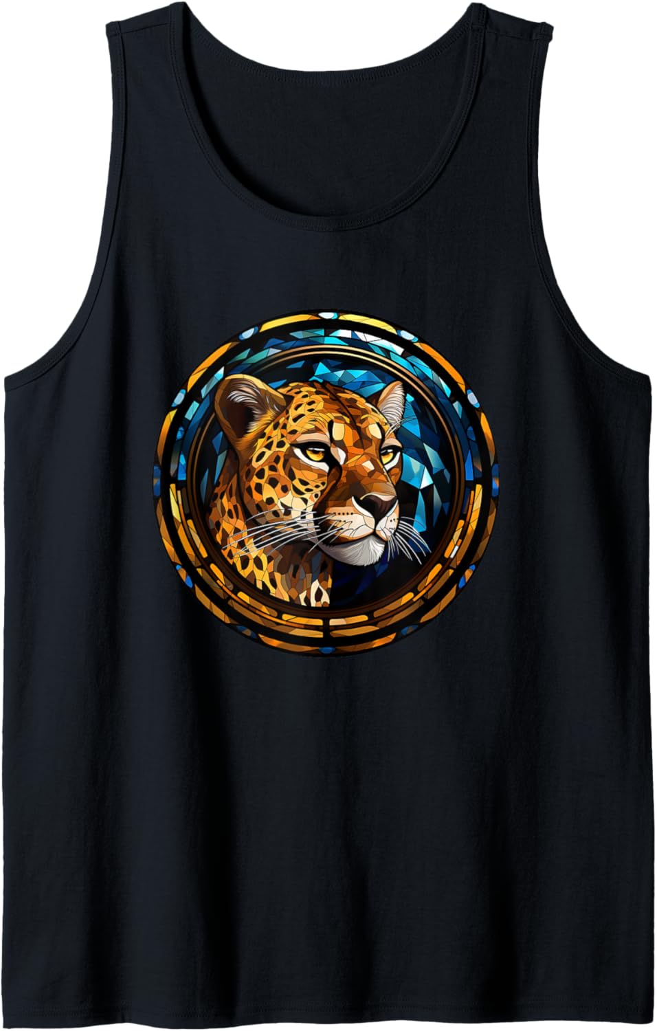 Cheetah Stained Glass Leadlight Artistic Design Tank Top Tank Top High Search Demand Fan Favorite